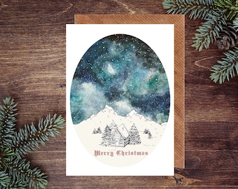 Starry Sky Christmas Card - Single Card