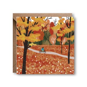 Carte de voeux d'automne à vélo