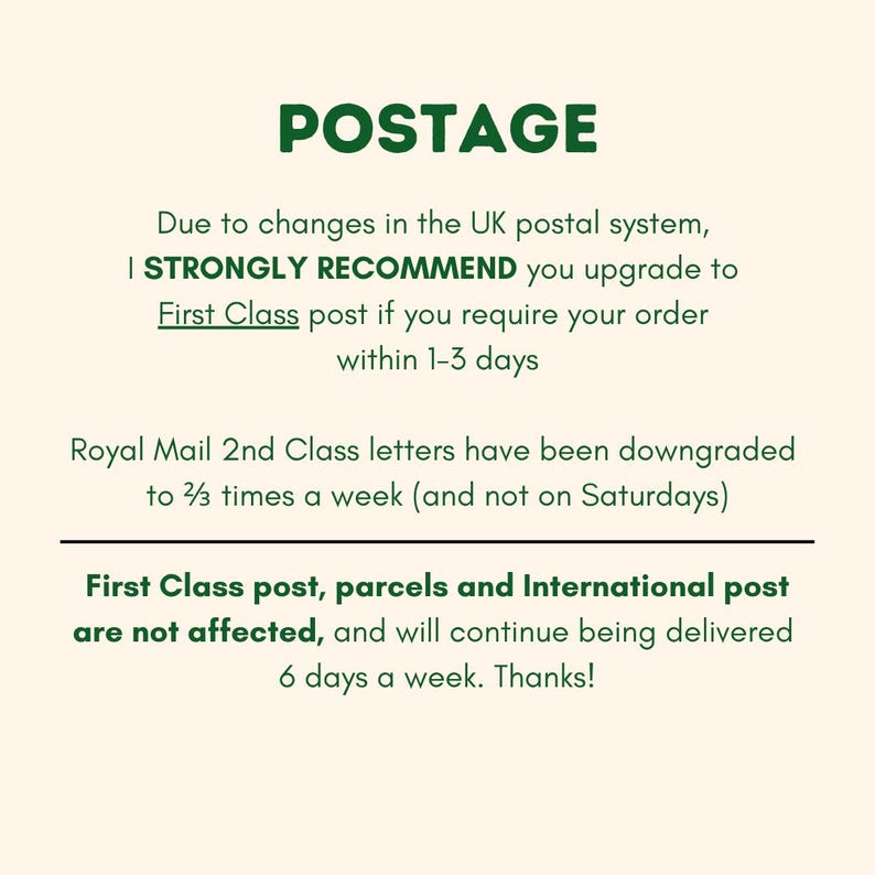 a green postcard with instructions to postage