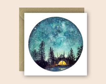 Camping At Night Card