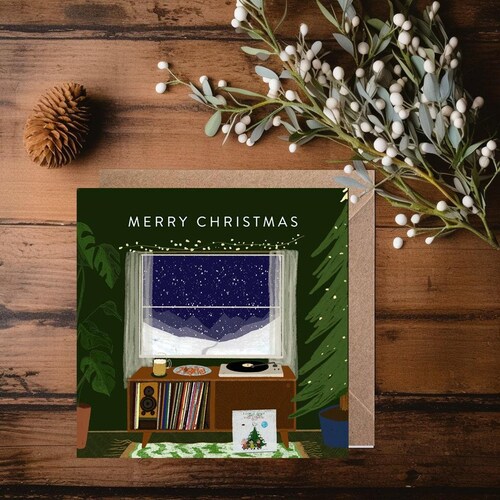 Tarjeta de disco de Navidad
