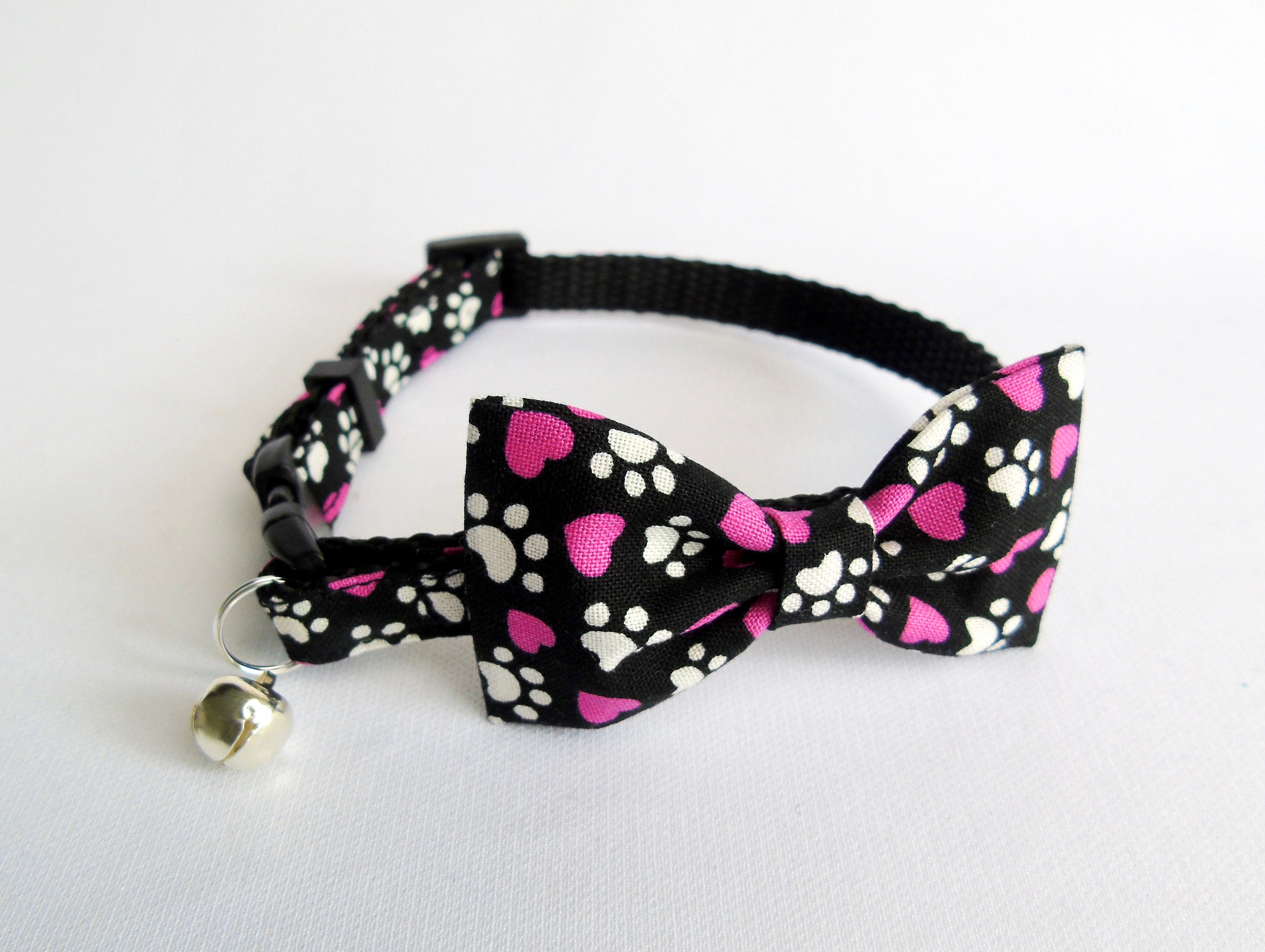 Luxury Cat Collar with Bow Tie Kitten Collar 3 sizes Etsy