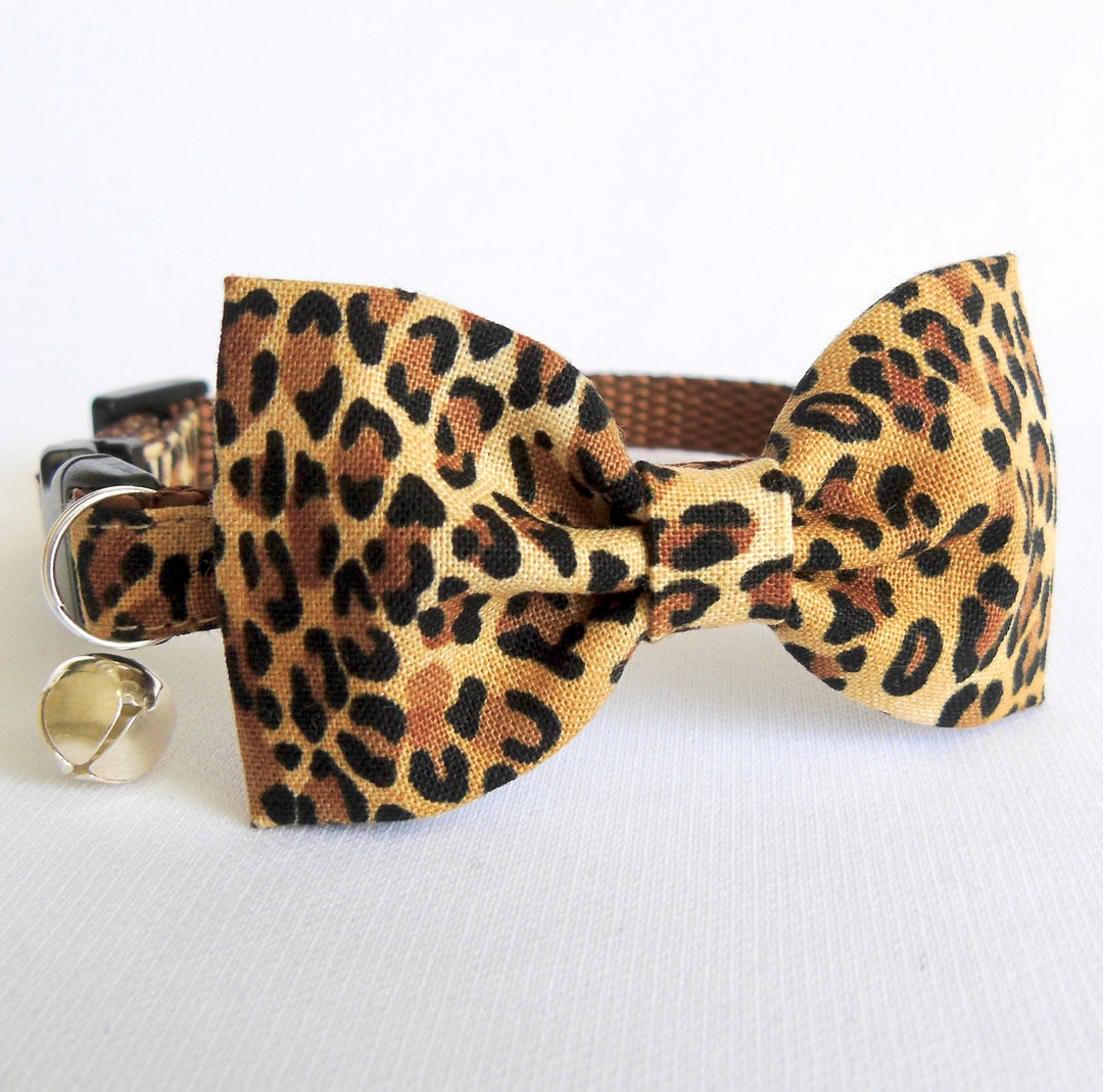 Leopardskin Cat Collar Leopard Cat Collar Kitten Bow Collar Etsy.de