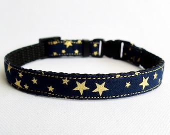 Collar para gatos Gold Star: collar azul marino Breakaway