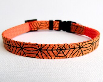 Halloween Cat Collar: Spiderweb Safety Breakaway Kitten Collar