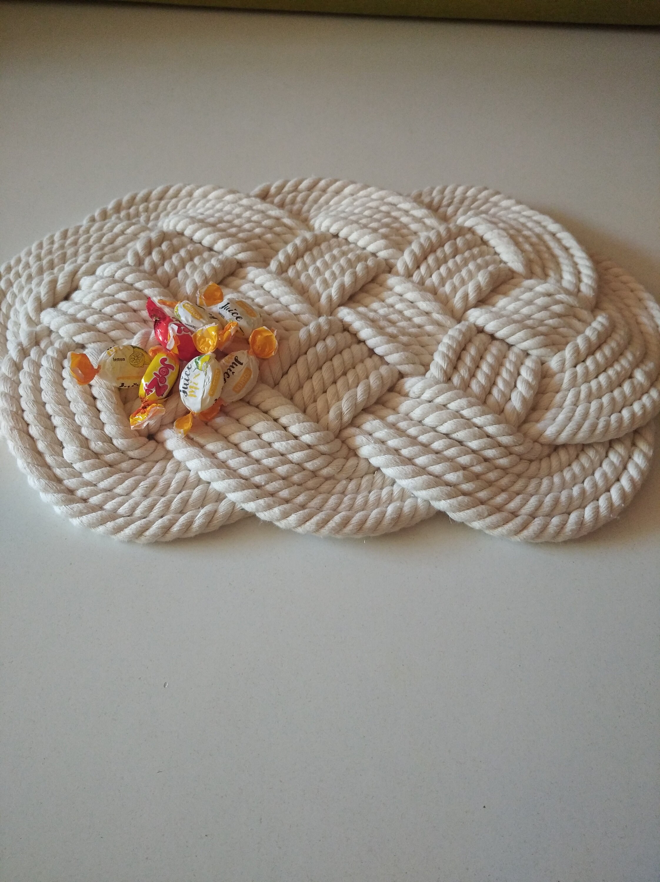 Rope mat Cotton rope mat Decorative Centrepieces Montessori Etsy