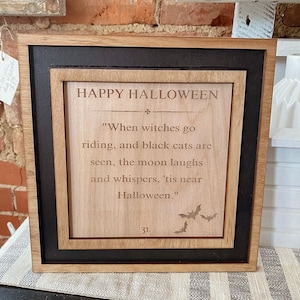 Otoño Láser SVG Halloween Libro Cita Signo de murciélago con doble marco SVG Archivo digital Láser Glowforge Listo