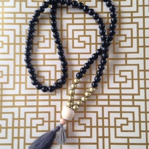 BOHO NECKLACE &quot;Black glitter&quot;