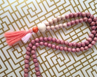 BOHO NECKLACE "pink glitter