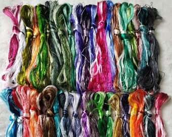 Silk thread sets | 200 colors hand-dyed | hand dyed silk thread packs | natural mulberry silk skeins | embroidery threads for embroidery