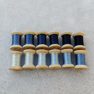 12 spools hand-dyed 100% natural mulberry silk embroidery threads for hand embroidery cross stitch needlepoint #S20T