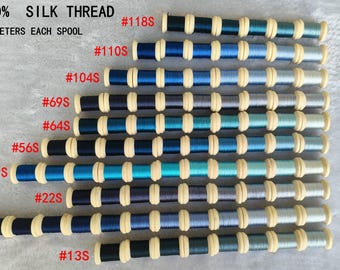 100% natural mulberry silk embroidery threads blue shades for hand embroidery cross stitch needlepoint