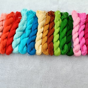 Silk thread pack 15 skeins assorted colors natural mulberry silk embroidery threads silk embroidery floss hand embroidery chan-hua#G15