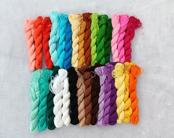 30 skeins assorted colors hand-dyed 100% natural mulberry silk embroidery threads silk embroidery floss hand embroidery chan-hua#G30