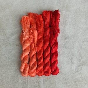 Silk thread sets 5 skeins | hand-dyed silk | 100% fine natural mulberry silk | embroidery silk floss| For hand embroidery cross stitch #42-1