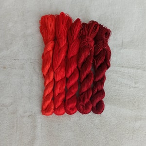 Silk thread sets 5 skeins | hand-dyed silk | 100% fine natural mulberry silk | embroidery silk floss| For hand embroidery cross stitch #42-2