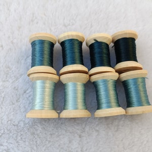 8 spools hand-dyed 100% natural mulberry silk embroidery threads for hand embroidery cross stitch needlepoint #S13T