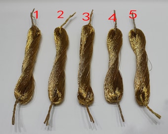 5 Stränge goldfarbenes Metallic-Garn für die Handstickerei