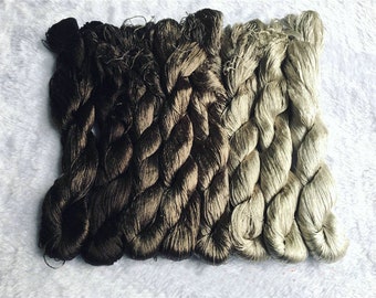8 skeins hand-dyed 100% natural mulberry silk embroidery floss threads for hand embroidery pure genuine silk hand embroidery silk #78