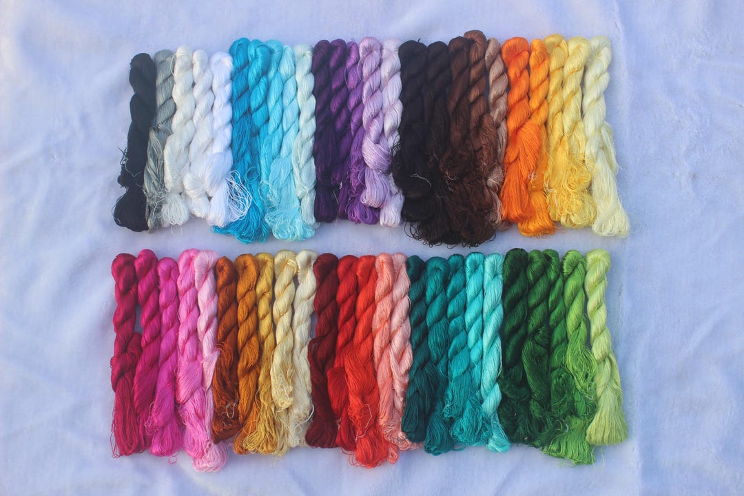 Bulk Mulberry Silk Embroidery Floss Threads for Hand Embroidery 50 ...
