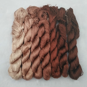 Embroidery silk thread pack of 7 skeins embroidery floss threads for hand embroidery pure genuine silk hand embroidery silk #55
