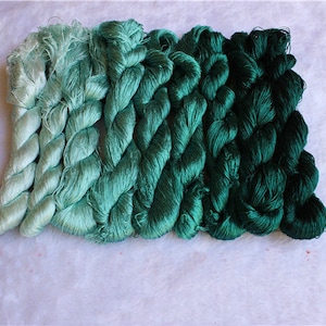 9 skeins hand-dyed 100% natural Suzhou mulberry silk embroidery floss threads for hand embroidery #53