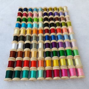 Silk thread spools 100 spools hand-dyed 100% natural mulberry silk embroidery thread for hand embroidery cross stitch DIY craft