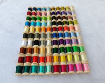 Silk thread spools 100 spools hand-dyed 100% natural mulberry silk embroidery thread for hand embroidery cross stitch DIY craft