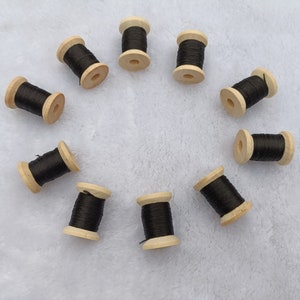 Silk thread black 10 spools natural mulberry silk embroidery threads for hand embroidery cross stitch needlepoint reeled silk #black