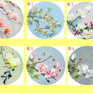 Suzhou Embroidery DIY Kit: Floral Silk Embroidery Pattern,Magnolia Flowers