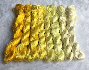8 skeins hand-dyed 100% natural mulberry silk embroidery floss threads for hand embroidery pure genuine silk hand embroidery silk #75