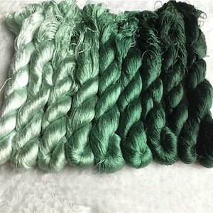 9 skeins hand-dyed 100% natural mulberry silk embroidery floss threads for hand embroidery pure silk genuine silk hand embroidery silk #34