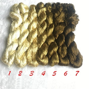 7 skeins hand-dyed 100% natural mulberry silk embroidery floss threads for hand embroidery ,for making silk wrapped flowers 18#