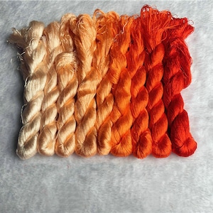Embroidery Floss | 9 skeins hand-dyed 100% natural mulberry silk embroidery floss threads for hand embroidery pure silk#26