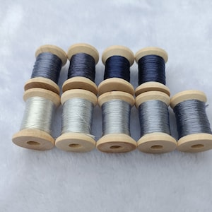 Pure Silk thread 9 spools natural mulberry silk embroidery threads for hand embroidery cross stitch needlepoint reeled silk #S22T