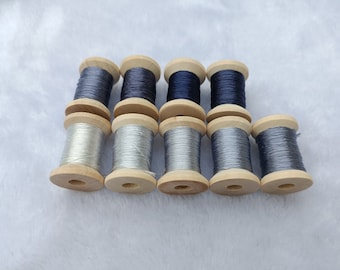 Pure Silk thread 9 spools natural mulberry silk embroidery threads for hand embroidery cross stitch needlepoint reeled silk #S22T