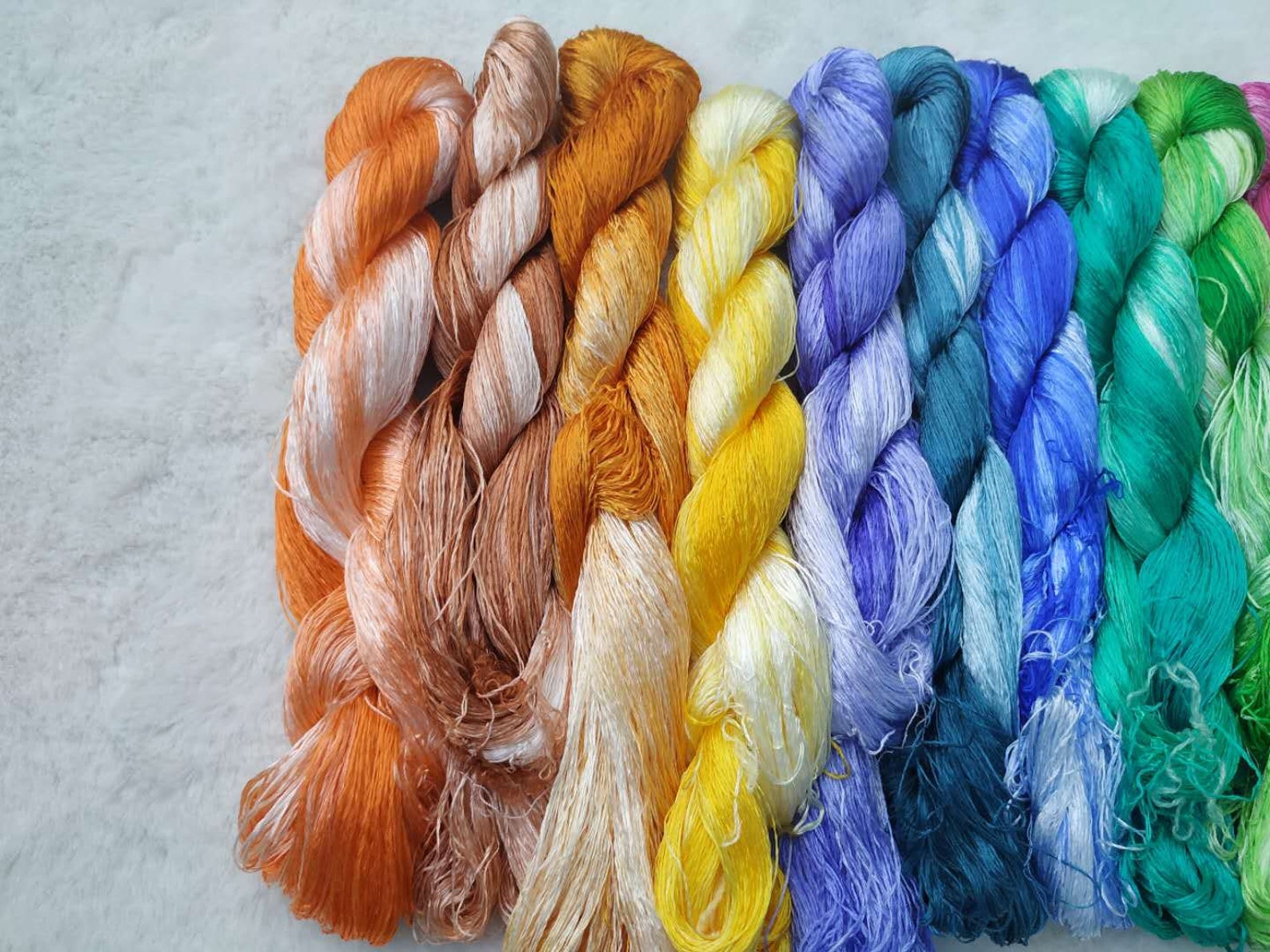 Variegated Embroidery Silk Thread 13 Skeins Natural Mulberry Etsy