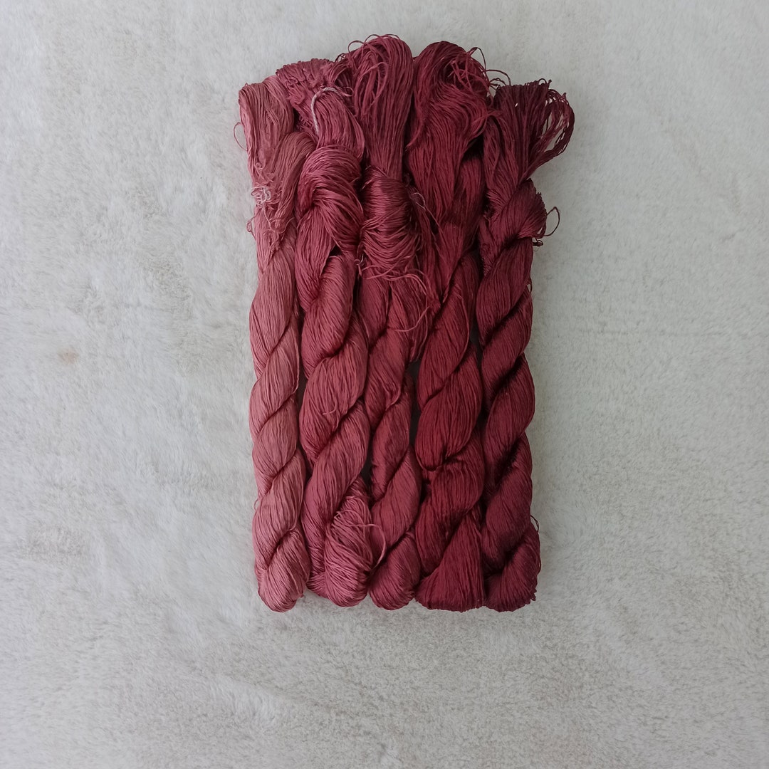 Pack of 5 Skeins Handdyed 100 Natural Mulberry Cocoon Silk Embroidery
