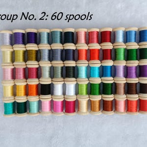 Embroidery silk spools | Pack of 60 spools hand-dyed 100% natural mulberry silk embroidery threads hand embroidery assorted colors shades