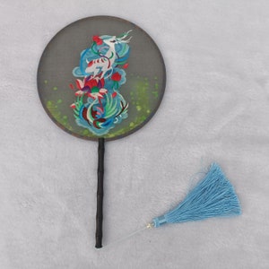 Deer and Bird Oriental Chinese Suzhou Suxiu Double-sided Hand Embroidery Art Round Fan Finished Framed Christmas gift