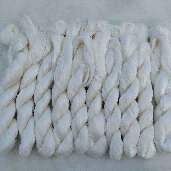 Pack of 10 skeins | undyed silk embroidey thread | white silk natural color| silk floss | mulberry silk threads for hand embroidery #200