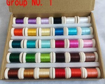 Stickgarnrollen | Packung mit 30 Spulen von Hand gefärbt 100% natürliche Maulbeerseide Stickgarne Hand Stickerei verschiedene Farbtöne