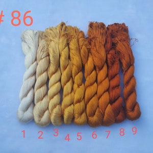9 skeins silk thread 100% natural mulberry silk embroidery floss threads for hand embroidery pure genuine silk hand embroidery silk # 86