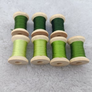 7 spools hand-dyed 100% natural mulberry silk embroidery threads for hand embroidery cross stitch needlepoint #S04T