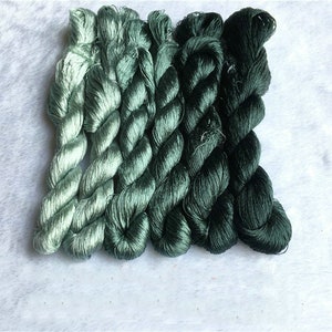 6 skeins hand-dyed 100% natural mulberry silk embroidery floss threads for hand embroidery pure genuine silk hand embroidery silk #79