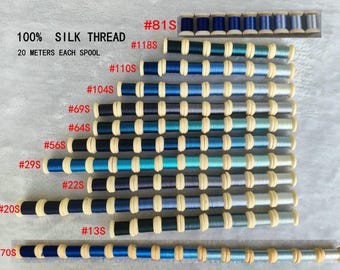 100% natural mulberry silk embroidery threads blue shades for hand embroidery cross stitch needlepoint