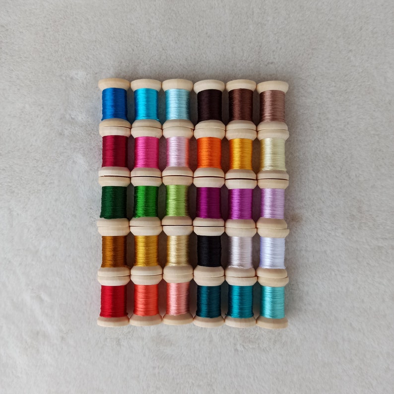 Embroidery Silk Spools Pack of 30 Spools Handdyed 100 Etsy
