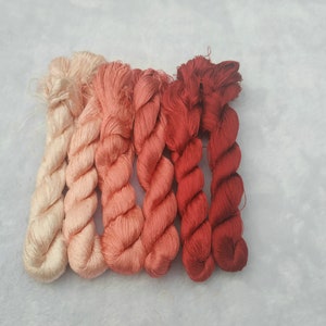 Silk thread ,6 skeins, silk floss, Chinese mulberry silk,silk for handmade embroidery #114