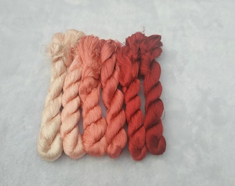 Silk thread ,6 skeins, silk floss, Chinese mulberry silk,silk for handmade embroidery #114