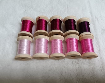 10 spools hand-dyed 100% natural mulberry silk embroidery threads for hand embroidery cross stitch needlepoint colors shades #S25T